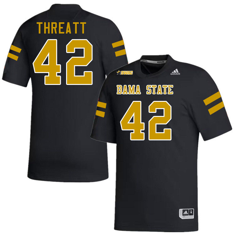Alabama State Hornets #42 Karsten Threatt College Football Jerseys Stitched Sale-Black